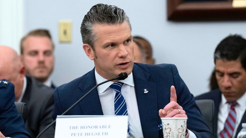Pete Hegseth speaking in a hearing