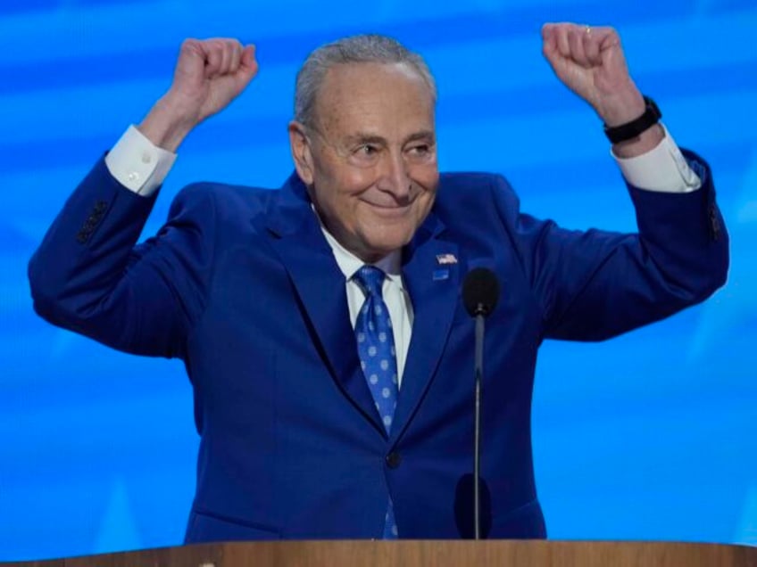 Sen. Chuck Schumer, D-NY., speaking during the Democratic National Convention Tuesday, Aug