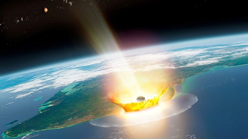 Rendering of asteroid that killed dinosaurs