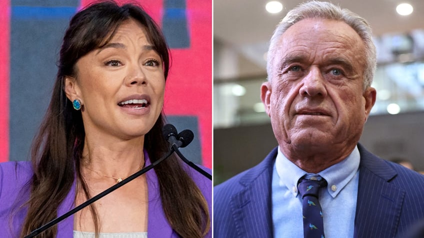 Left: Nicole Shanahan; Right: Robert F. Kennedy Jr.