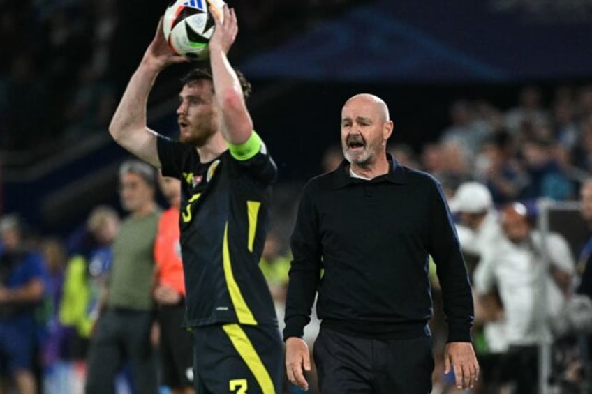 Scotland coach Steve Clarke watches on during his side's 1-1 draw with Switzerland in Colo