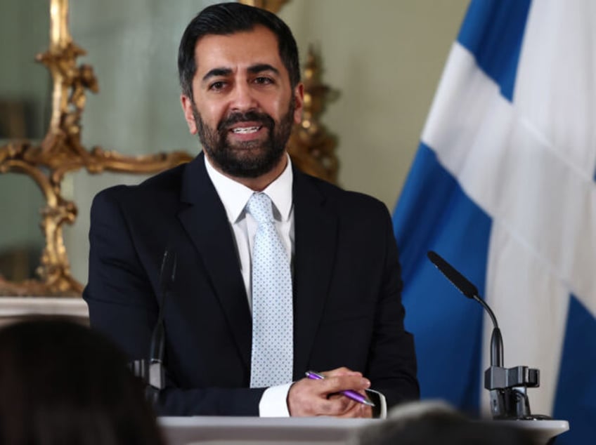 EDINBURGH, SCOTLAND - APRIL 25: Scottish First Minister Humza Yousaf holds a press confer