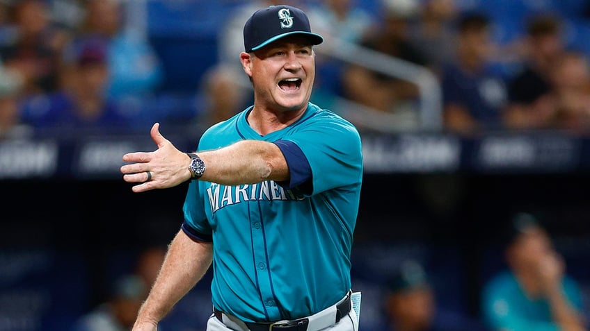 Scott Servais yells on field