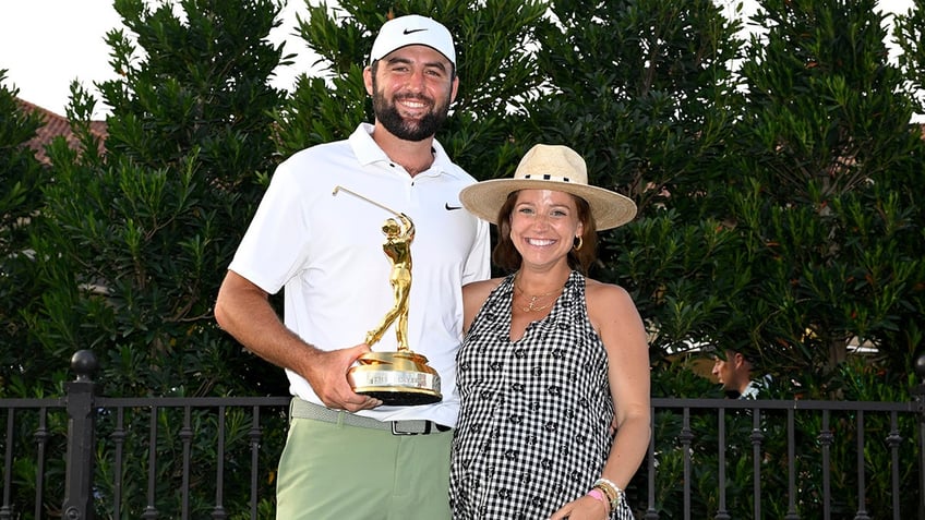 Scottie Scheffle and his wife at the Players Championship