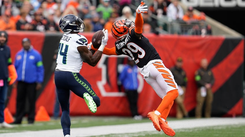 seahawks dk metcalf gives unnecessary shove to bengals player