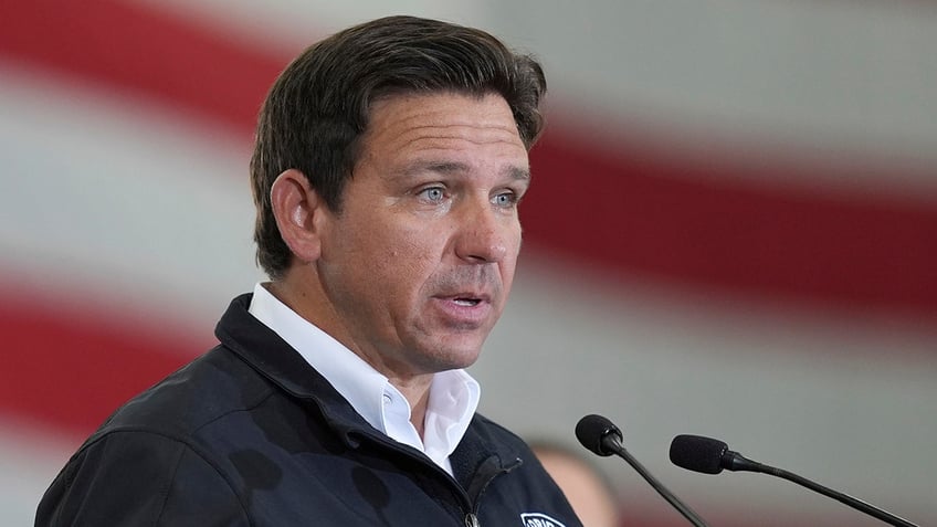 Ron DeSantis at an air force base