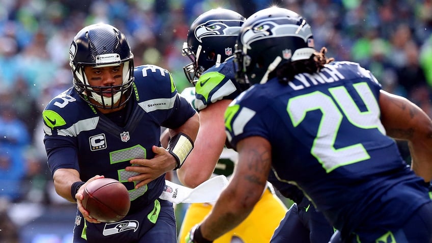 seahawks legend marshawn lynch on russell wilson blocking his number russ was just a qb to me