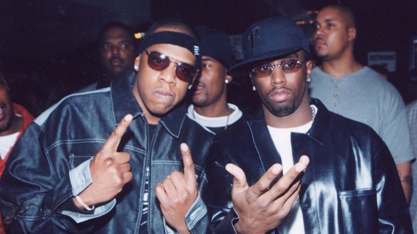 Jay-Z and Diddy attend an MTV party