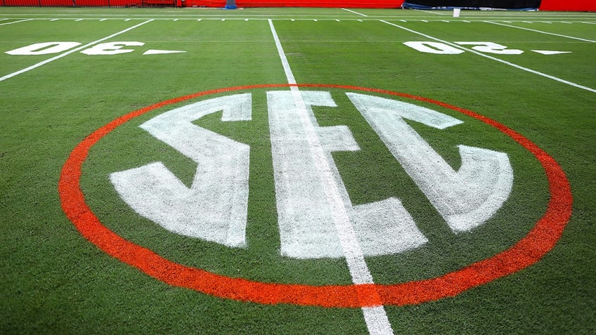 SEC logo on field