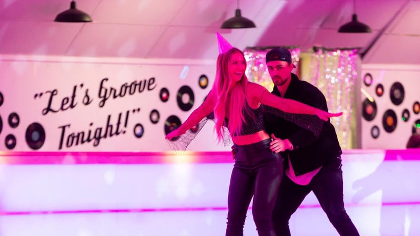 mayci neeley with her husband jacob skating