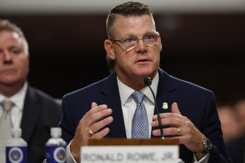 Acting US Secret Service director Ronald Rowe testifying before a Senate hearing about the