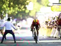 Security guard's 'swift move' stops determined anti-Israel agitator at Tour de France finish