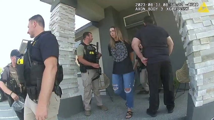 see dramatic moment police arrest jared bridegans ex wife for his murder