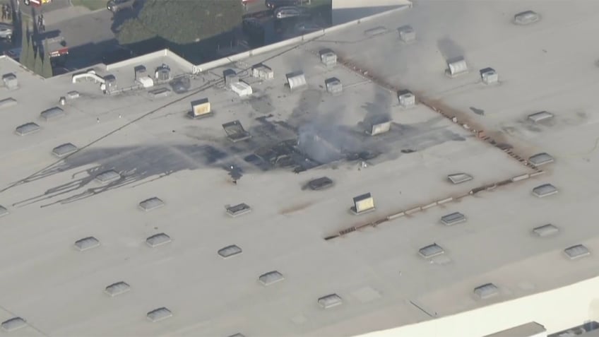 Smoke at a warehouse in California