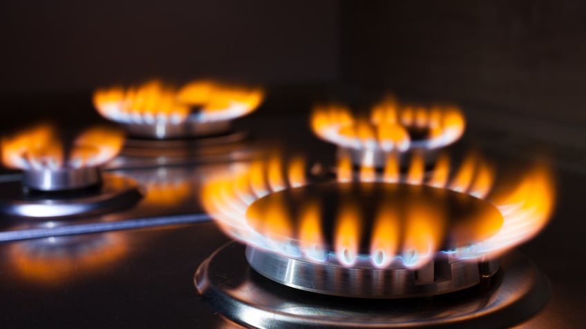 Gas burning in the burner of gas oven