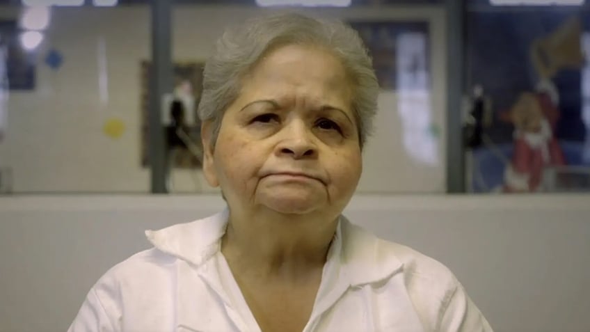 A close-up of Yolanda Saldivar in prison