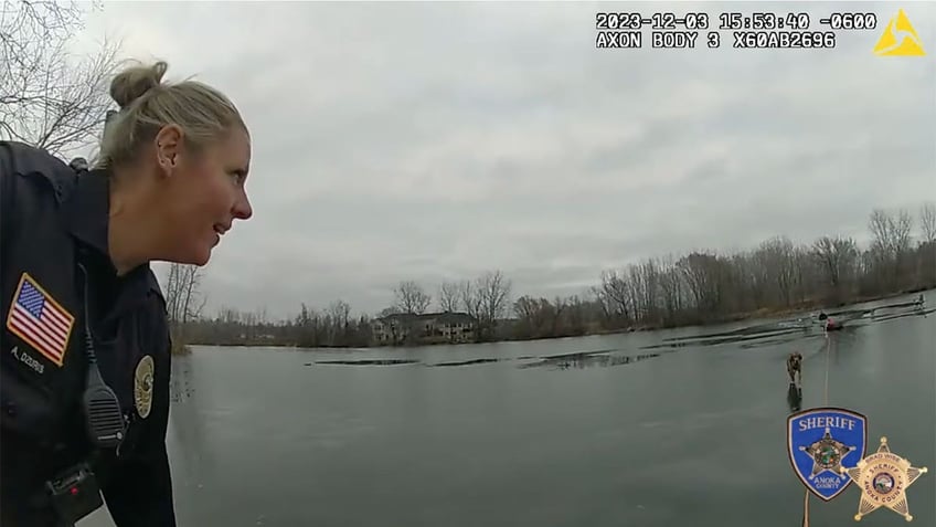 Dog runs to shore MN