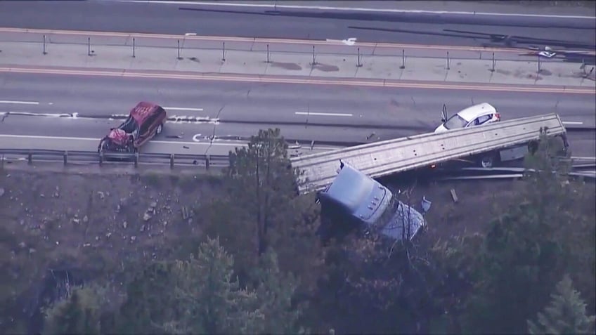 wreckage on US 285 near Conifer, Colorado