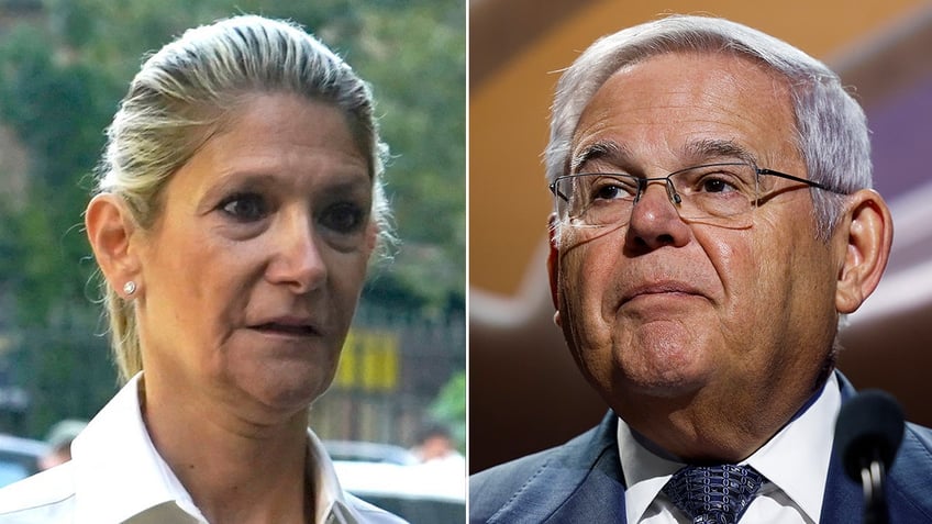 Split image of Nadine and Bob Menendez