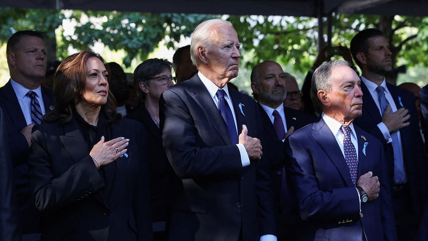 Donald Trump, JD Vance, Kamala Harris and Joe Biden attend a Sept. 11 memorial in NYC.