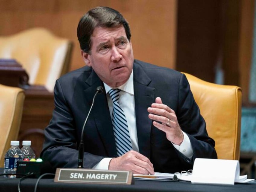 Sen. Bill Hagerty, R-Tenn., questions FBI Director Christopher Wray as he testifies before