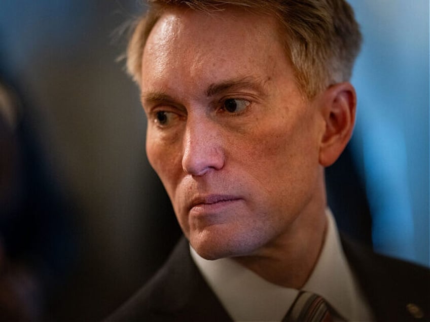 Senator James Lankford, a Republican from Oklahoma, outside the Senate Chamber at the US Capitol in Washington, DC, US, on Thursday, Jan. 25, 2024. Senate Republican leaders worked to save an emerging Ukraine and migration deal Thursday in the face of increased pressure by presumptive GOP presidential nominee Donald Trump …