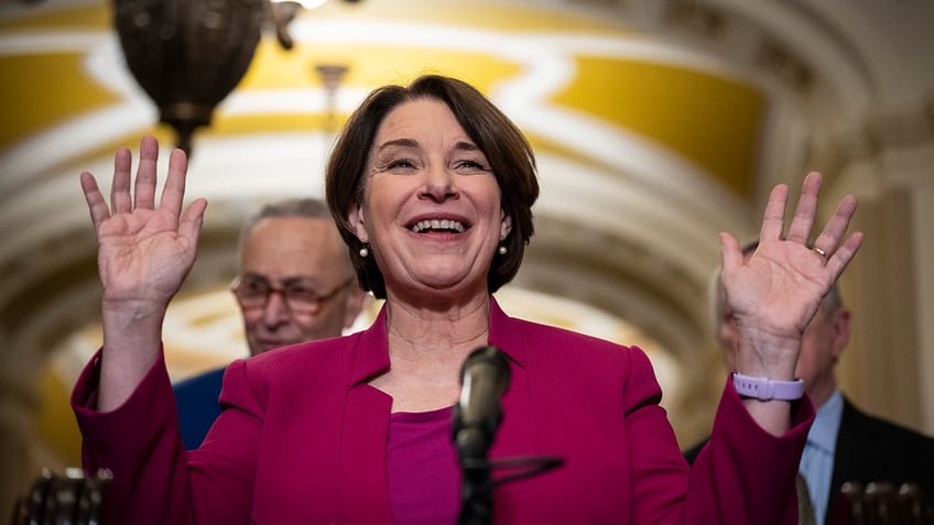 sen klobuchar hit for 2 am post taking credit for passage of 12 trillion spending budget youre welcome