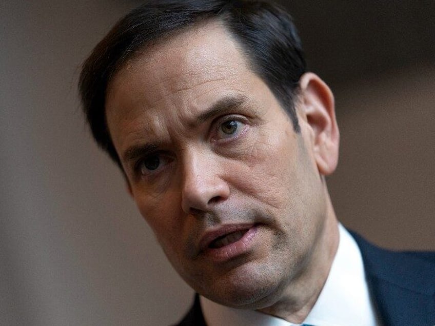 Senate Intelligence Committee Vice Chairman Marco Rubio, R-Fla., talks to reporters after a closed-door briefing on the Chinese surveillance balloon that flew over the United States recently, at the Capitol in Washington, Thursday, Feb. 9, 2023. (AP Photo/J. Scott Applewhite)