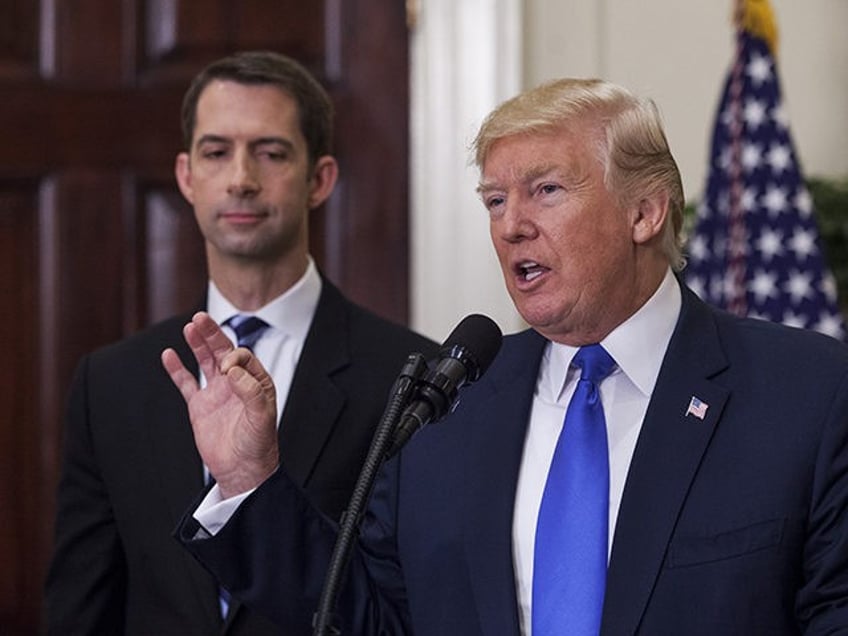 WASHINGTON, DC - AUGUST 2: (AFP OUT) U.S. President Donald Trump makes an announcement on the introduction of the Reforming American Immigration for a Strong Economy (RAISE) Act in the Roosevelt Room at the White House on August 2, 2017 in Washington, DC. The act aims to overhaul U.S. immigration …