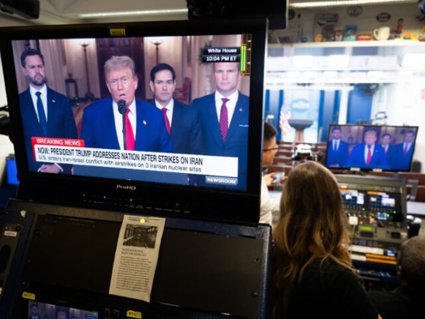 US President Donald Trump addresses the nation regarding the US bombing of Iranian nuclear