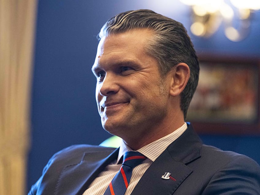 Pete Hegseth, President-elect Donald Trump's nominee to be Secretary of Defense meets with U.S. Senator Tommy Tuberville on Capitol Hill on December 2, 2024 in Washington DC, United States. (Photo by Mostafa Bassim/Anadolu via Getty Images)