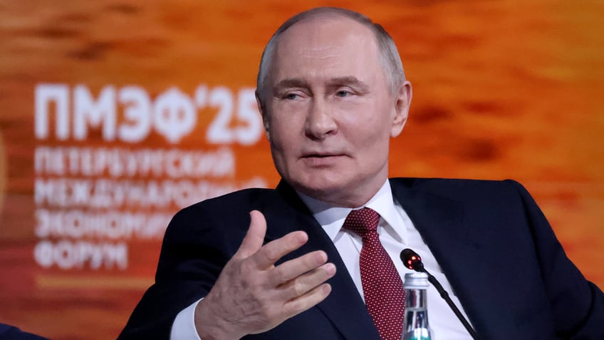 Vladimir Putin at an economic event in St. Petersburg.