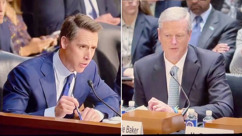 senator josh hawley unimpressed with charlie bakers senate testimony answers on trans athletes