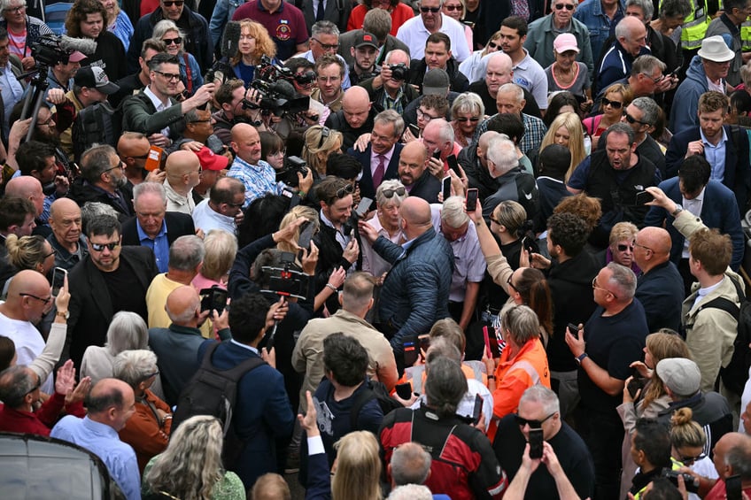 send me to parliament to be a bloody nuisance farages seaside campaign launch draws crowds