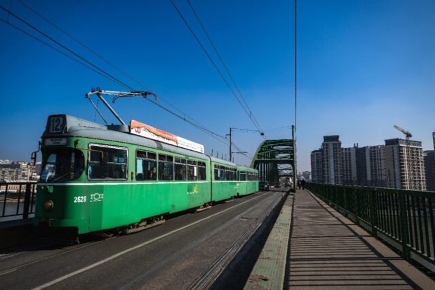 A tram on the old Sava Bridge in Belgrade, which is soon to be demolished