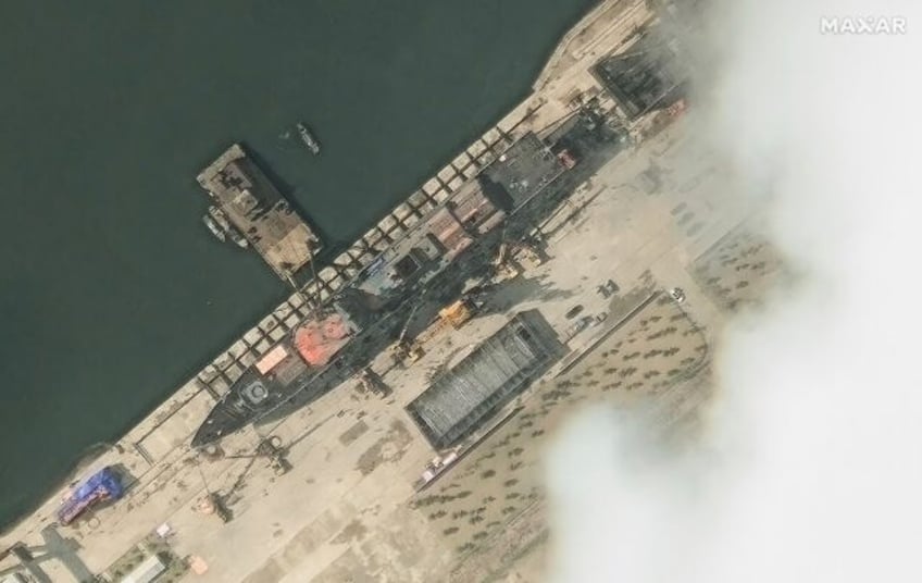 This handout satellite image from Maxar Technologies shows a general view of a new North K