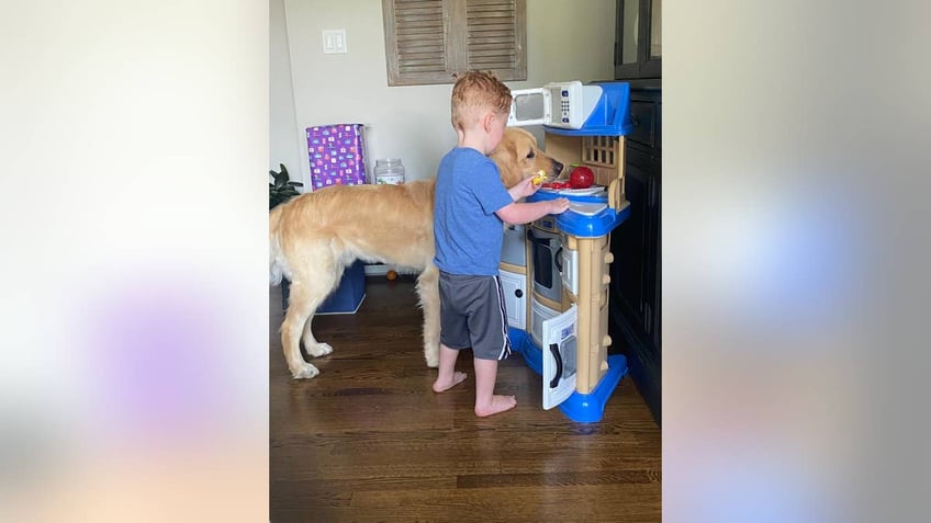 Patrick Bresnahan and service dog