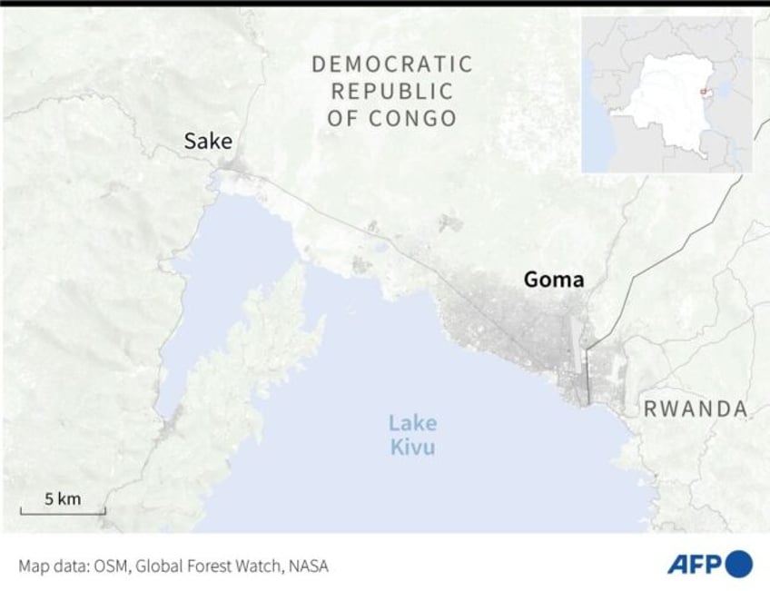 Goma and Sake in eastern Democratic Republic of Congo