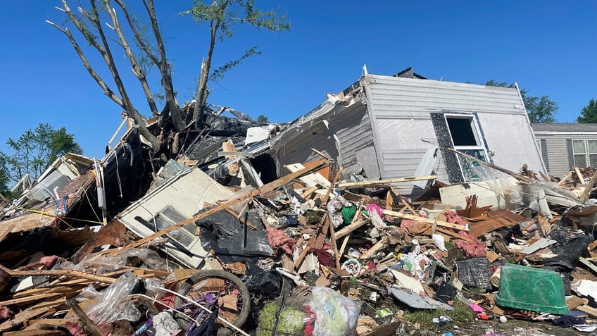 Destroyed mobile home