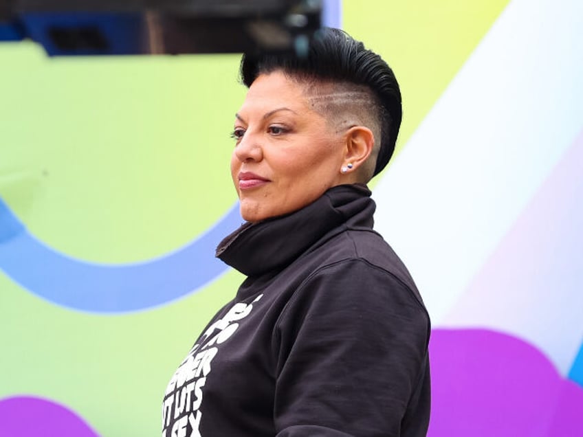 NEW YORK, NY - NOVEMBER 22: Sara Ramirez is seen on the film set of the 'And Just Like That' TV Series on November 22, 2021 in New York City. (Photo by Jason Howard/Bauer-Griffin/GC Images)