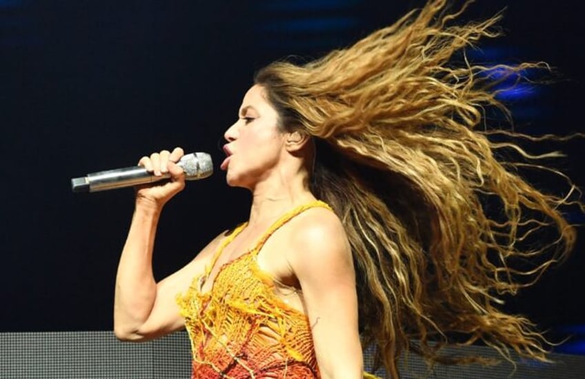 Colombian singer Shakira performs with Argentine record producer and songwriter Bizarrap o