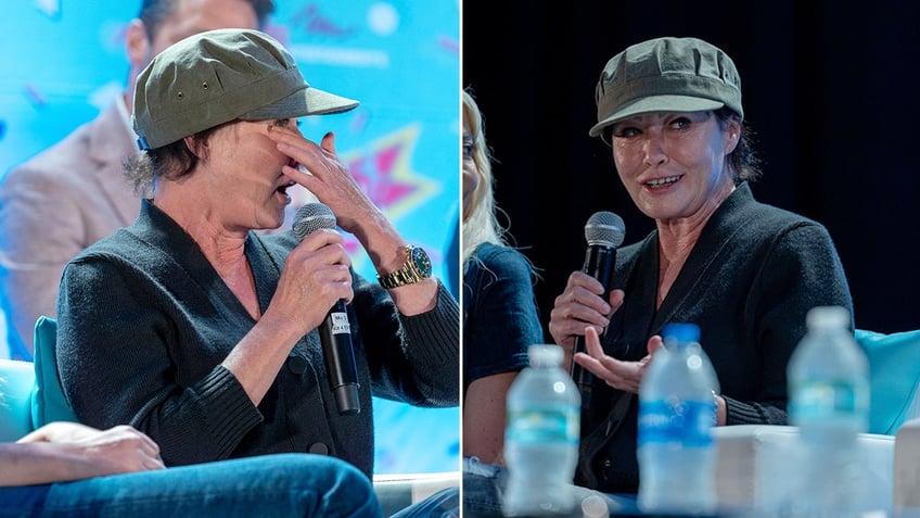 Shannen Doherty tears up at '90s con