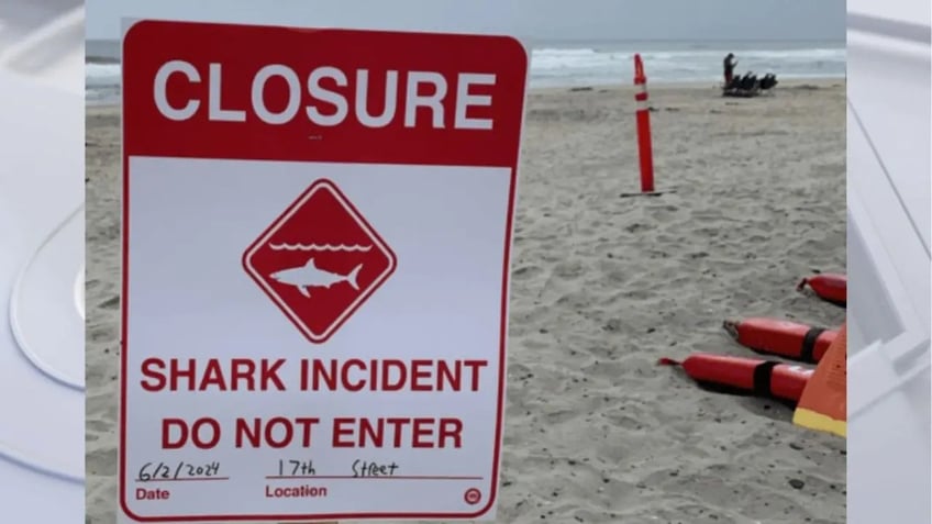 Del Mar beach closure sign