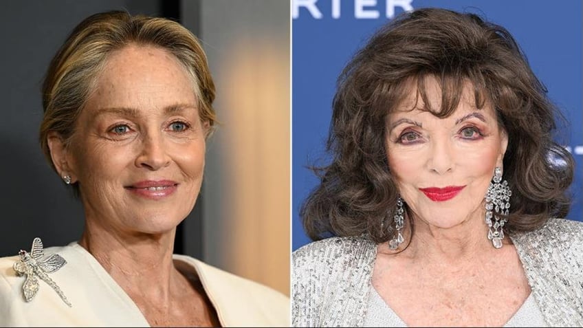 A split of Sharon Stone and Joan Collins