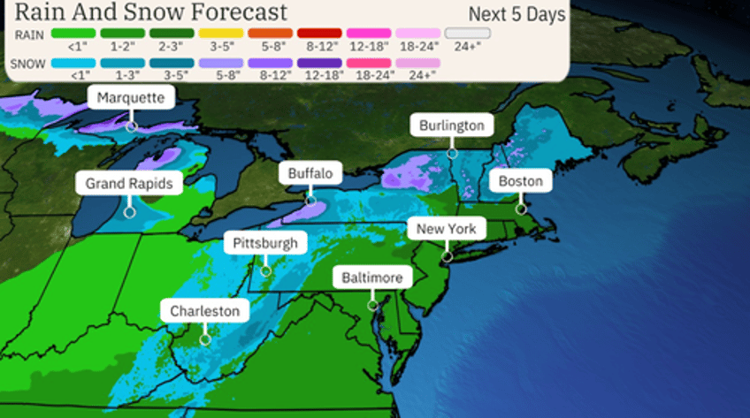 sharp polar blast eastern tracking storm could bring more lake effect snow for northeast