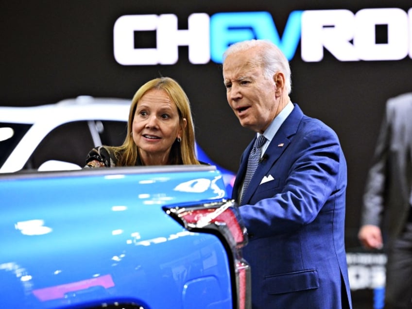 Convention Center in Detroit, Michigan on September 14, 2022. - Biden is visiting the auto show to highlight electric vehicle manufacturing. (Photo by MANDEL NGAN / AFP) (Photo by MANDEL NGAN/AFP via Getty Images)