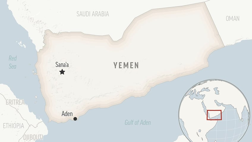 This is a locator map for Yemen with its capital, Sanaa.