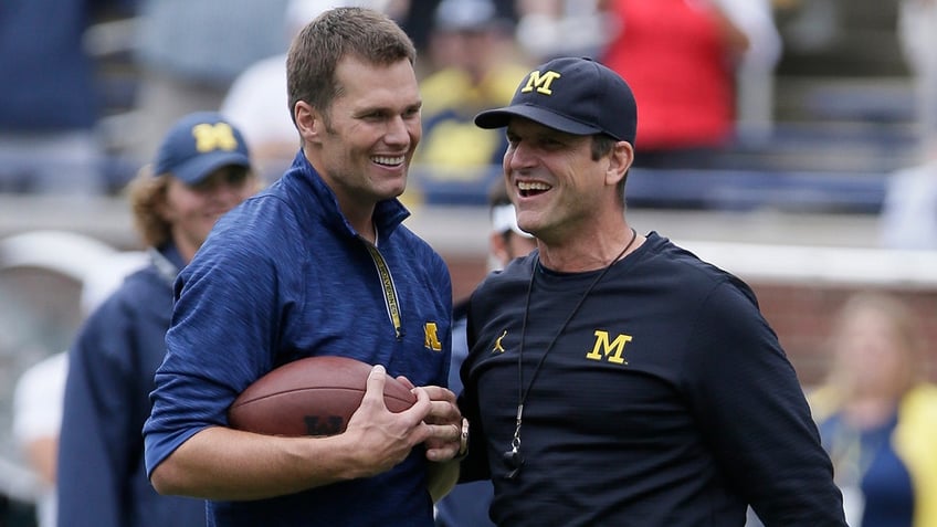 Tom Brady adn Jim Harbaugh