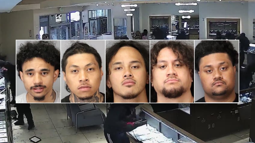 Mugshots from Left to Right of Afuhia Lavakeiaho, Ofa Ahomana, Kilifi Leaaetoa, Tonga Latu, and Tavake Esafe