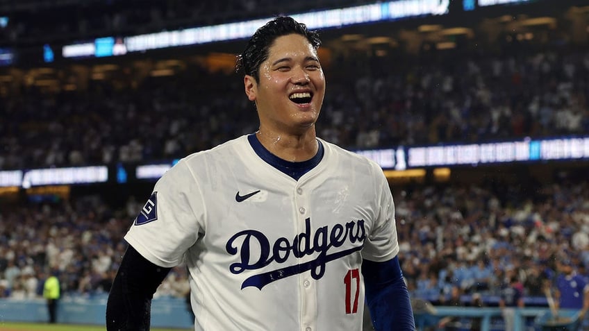 Shohei Ohtani reacts